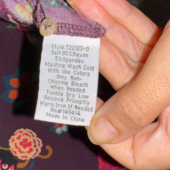 Johnny Was The Janie Favorite Floral High Neck Adriana Swing Tunic Top S NWOT - Picture 6 of 12